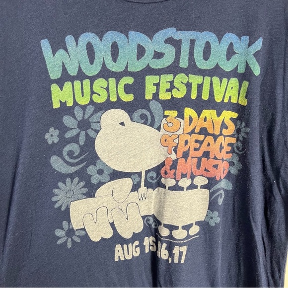 Chaser Woodstock Everybody Graphic T-Shirt Blue Size Medium Lightweight - Picture 5 of 10
